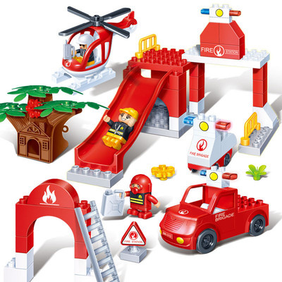 邦寶積木9638城市系列消防滑梯車緊急出動 大顆粒益智拼裝兒童玩具拼插積木 禮物 邦寶(banbao)拼插玩具【價格 圖片 品牌 報價】-蘇寧易購