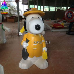 可愛組合套裝玻璃鋼公仔現模現貨 來圖定制 電鍍彩繪效果史努比工藝品價格 廠家 圖片