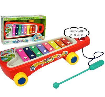 【YLH0671盒裝彩色八音琴拖車 拉線敲琴 帶學步功能】價格_廠家_圖片 -